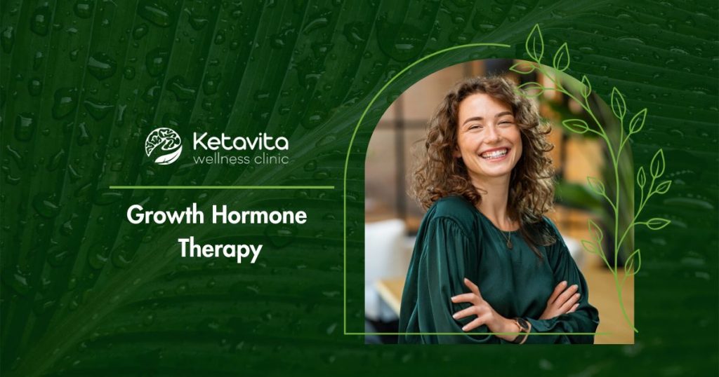 Growth Hormone Therapy in Bergen County at Ketavita Wellnes Clinic in Wyckoff. This picture shows a woman happy and smiling.
